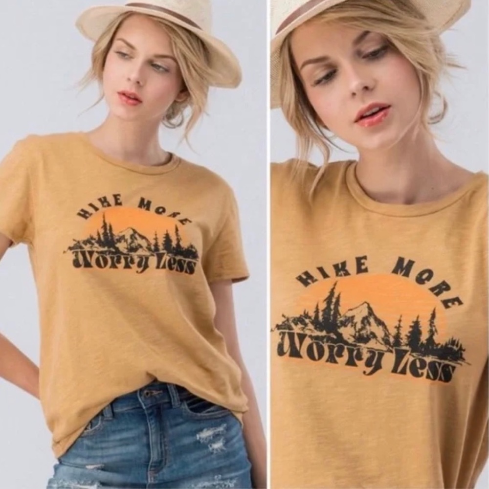 Love Vintage Hike More Worry Less T-Shirt S
